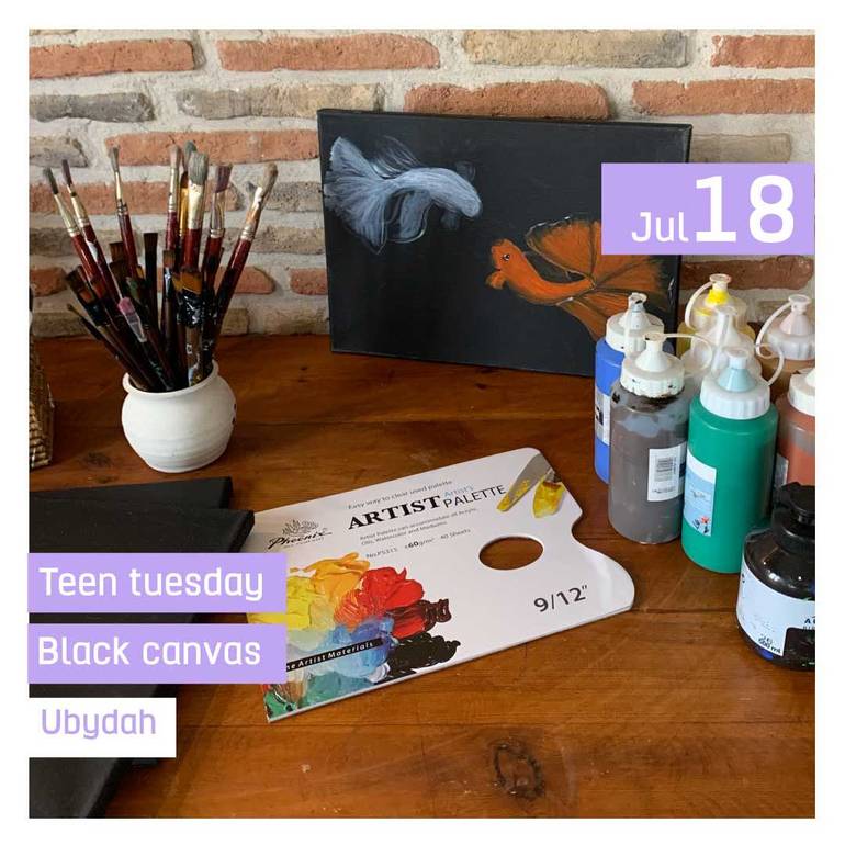 Teen Tuesday-Black canvas