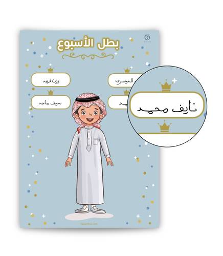 لوحة تعزيزية بطل الأسبوع