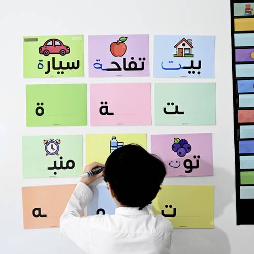 بطاقات التاء المفتوحة والمربوطة و الهاء - 12 بطاقة