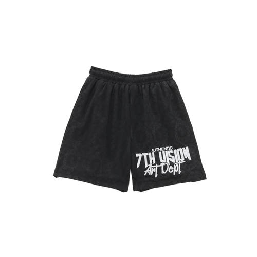 7th Vision Pattern Shorts -black