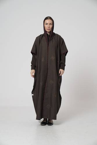 عباية صيفية باللون البني- K609