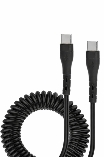PD 120W Type C To Type C Cable 5A Fast Charge USB C Spring Car Charger Cable For iPhone 15 Series Xiaomi 12 Samsung S23 Macbook