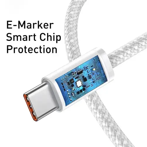 كابل شحن سريع USB-C إلى USB-C بقوة 60 واط PD قماشي لآيفون 15-16-17 