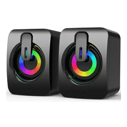 مكبرات صوت للكمبيوتر USB ستيريو سلكية مع إضاءة LED