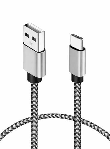 طقم كابلات شحن سريع USB-C نايلون مضفر 2.4A للأندرويد