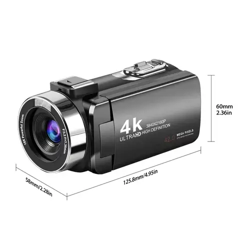 كاميرا رقمية احترافية 42 ميجابكسل تصوير 4K مع ميكروفون خارجي وإضاءة تكميلية