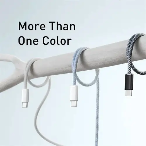 كابل شحن سريع USB-C إلى USB-C بقوة 60 واط PD قماشي لآيفون 15-16-17 