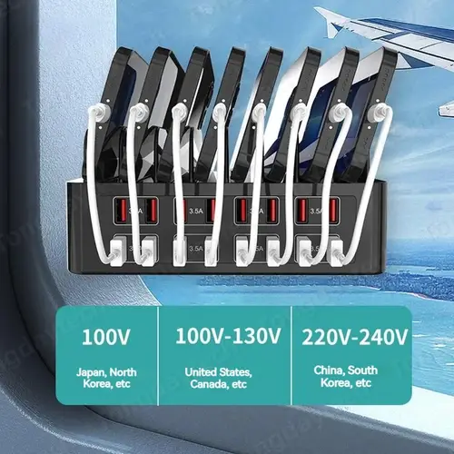 محطة شحن ذكية 150 واط بـ 16 منفذ USB وType-C فائقة السرعة