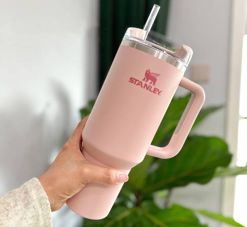 Quencher H2.0 FlowState Stainless Steel Vacuum Insulated Tumbler with Lid  and Straw for Water, Iced Tea or Coffee, Smoothie and More, , 40 oz ,Bink