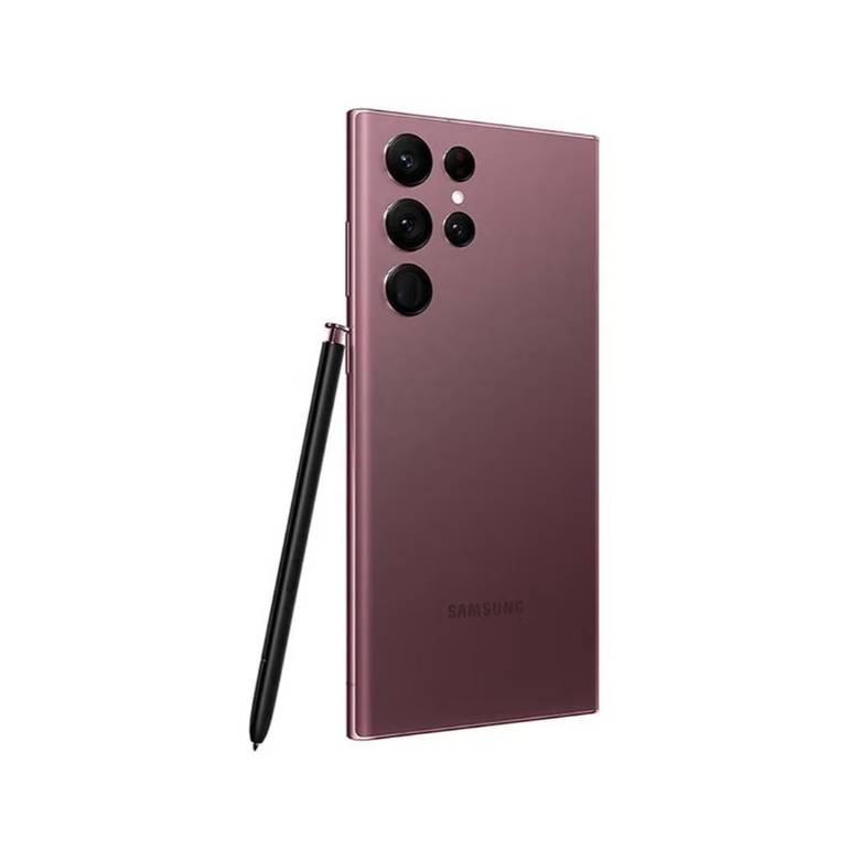 سامسونج جالاكسي S22 ألترا ثنائي الشريحة بذاكرة رام 12GB وذاكرة داخلية 256GB ويدعم 5G مع سماعات - خمري