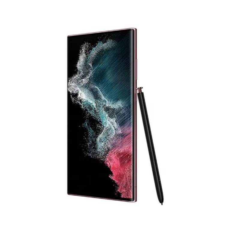 سامسونج جالاكسي S22 ألترا ثنائي الشريحة بذاكرة رام 12GB وذاكرة داخلية 256GB ويدعم 5G مع سماعات - خمري
