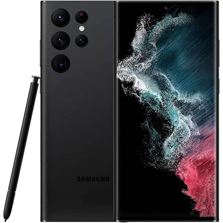 سامسونج جالاكسي S22 ألترا ثنائي الشريحة بذاكرة رام 12GB وذاكرة داخلية 256GB ويدعم 5G مع سماعات - أسود