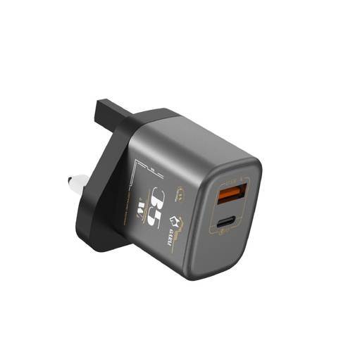 قرم شاحن جداري بقوة 35واط بتقنية الجان مخرجين بي دي و USB