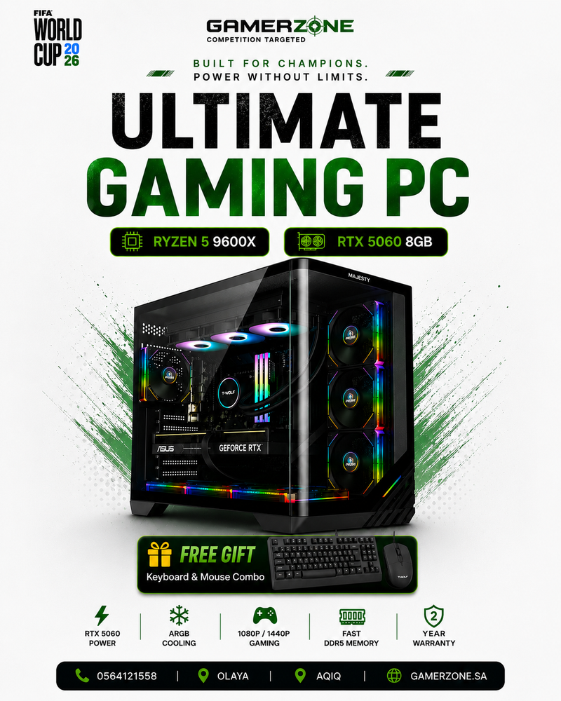Ryzen 5 9600X Gaming PC | RTX 5060 | 16GB DDR5 | 1TB NVMe SSD