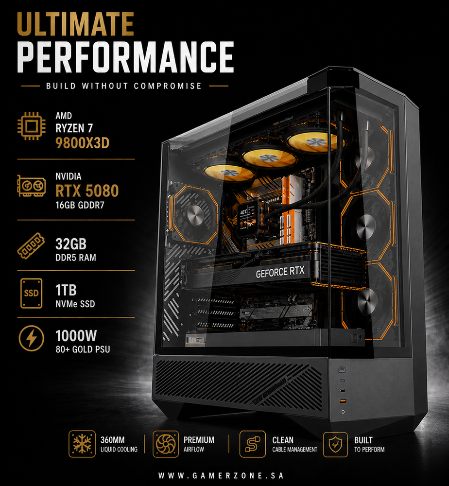 Ryzen 7 9800X3D & RTX 5080 Gaming PC