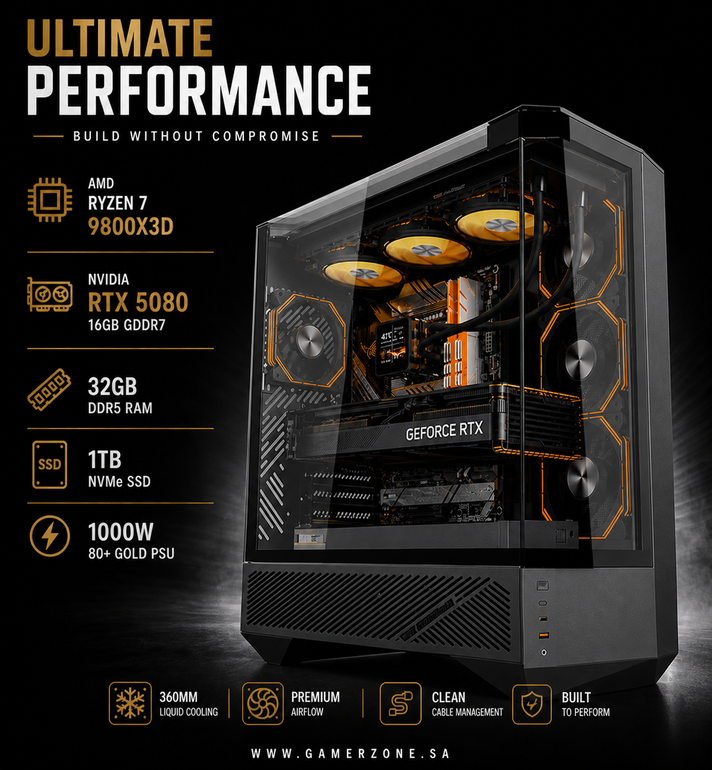 Ryzen 7 9800X3D & RTX 5080 Gaming PC