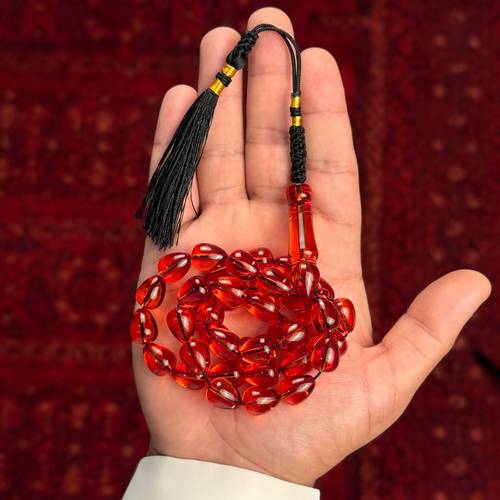 مسباح زعفراني اللون زعفراني  دمعه طرزونه نحاس