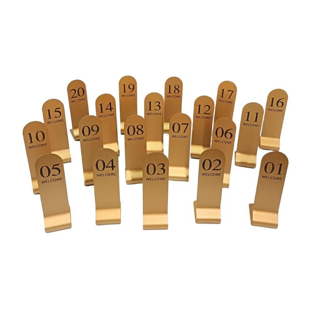 ارقام طاولات استيل ذهبي  1 - 20