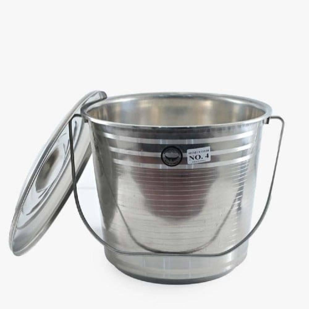 سطل استيل بغطاء 8 لتر