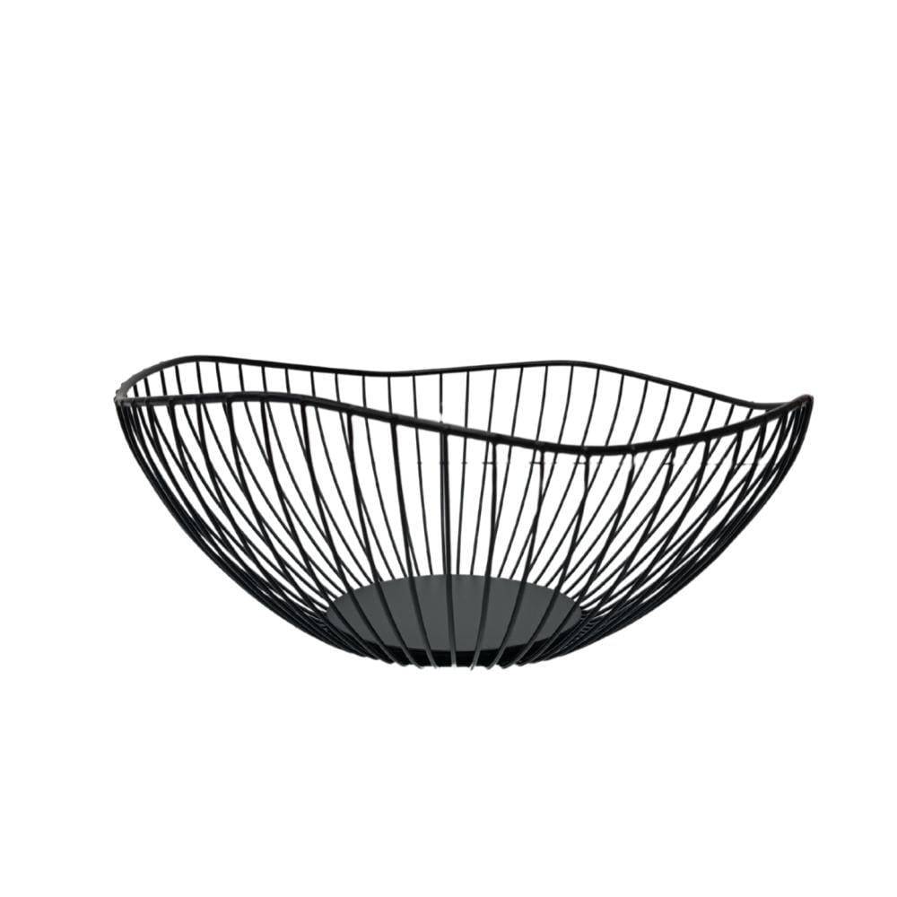 سلة فواكه اسود مموج 25×9 سم