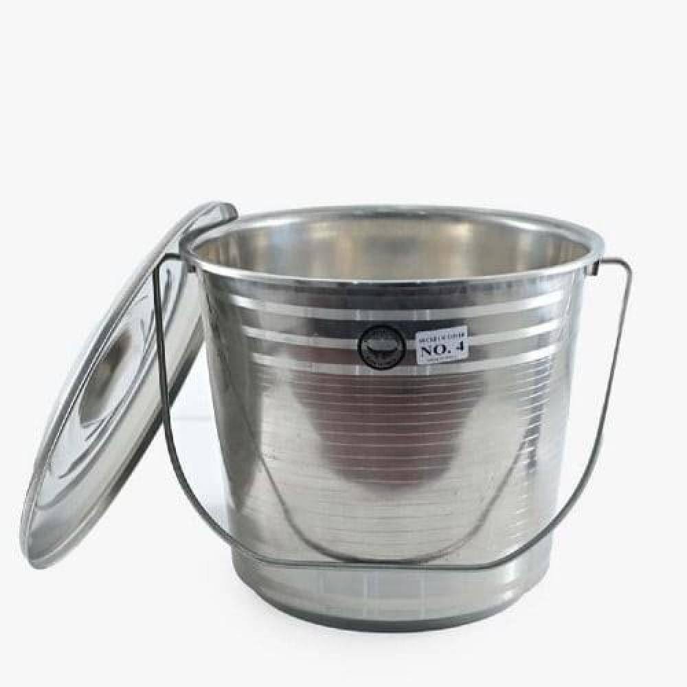 سطل استيل بغطاء 8 لتر
