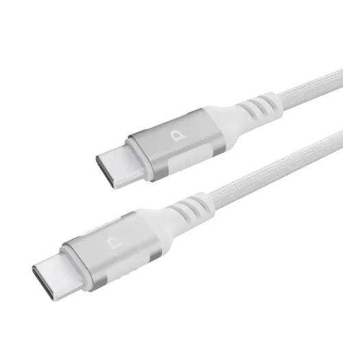 باورولوجي كيبل باور سينك ويف USB-C الى USB-C، بي دي 60 واط، سلك 1.2 متر، سلفر