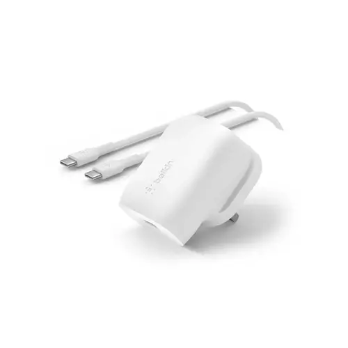 بيلكن فيش جداري ابيض-30W ابيض مع كيبل تايب سي