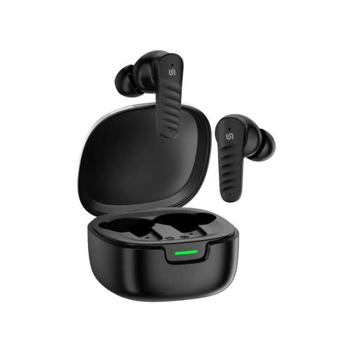 سماعات بلوتوت ساوندتيك ايربودز 300 مللي امبير باللون الاسود من بورودو Porodo Soundtec 300 Mah Air Buds - Black