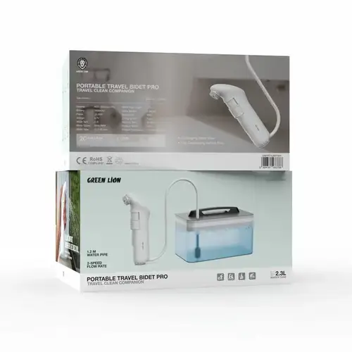 شطاف المسافر بيديت برو من جرين لايون لون أبيض Green Lion Portable Travel Bidet Pro With Tank