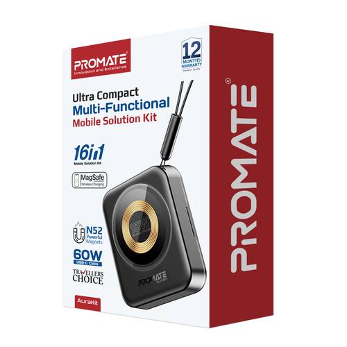 أفضل مجموعة شحن لاسلكي مدمجة بقدرة 15 واط مزودة بكابل USB-C مع محولات لايتنينغ و مايكرو MicroUSB، وحامل هاتف وأدوات تنظيف ومرآة وأداة SIM، مثالية للسفر والاستخدام اليومي.