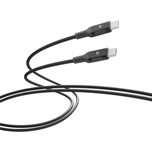 كابل Powerology Power Sync Weave USB-C إلى USB-C بطول 3 أمتار، يدعم الشحن السريع بقدرة 100 واط - رمادي