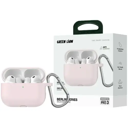 جراب سيليكون من سلسلة غرين ليون برلين لسماعات AirPods Pro 3 - وردي