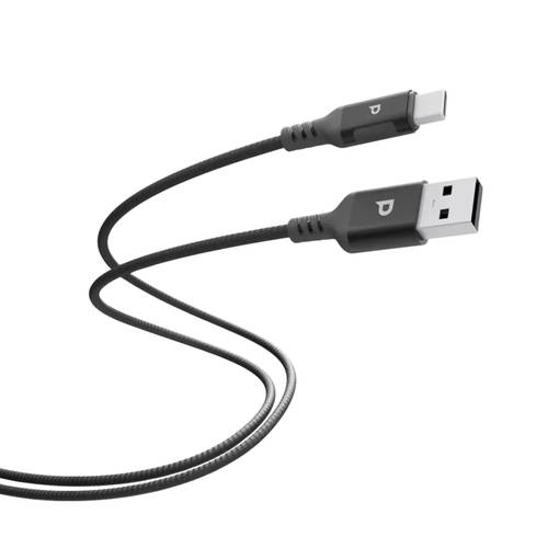 محول طاقة Powerology Power Sync Weave من USB-A إلى USB-C بتقنية الشحن السريع PD بقدرة 20 واط - رمادي مترين