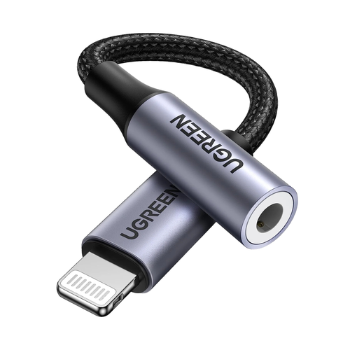 يو جرين - وصلة Lightning to 3.5mm Adapter معتمدة من ابل - اسود