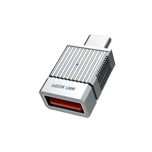 محول Green Lion 2 في 1 OTG من USB-A إلى USB-C - رمادي