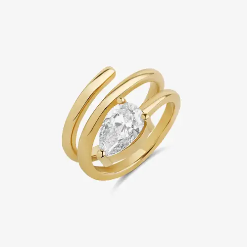 Spakring Bling 5A مكعب زركونيا المسيل للدموع قطرة تشيكوسلوفاكيا متعددة التفاف مفتوحة تعديل النساء الصغيرة الخنصر خواتم الاصبع