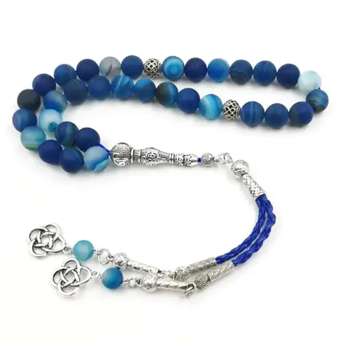 Tasbih 2021 الطبيعية سبحة صلاة الحجر الأزرق Misbaha 33 الخرز باستمرار تحديث أنماط المهنية حبة المسبحة