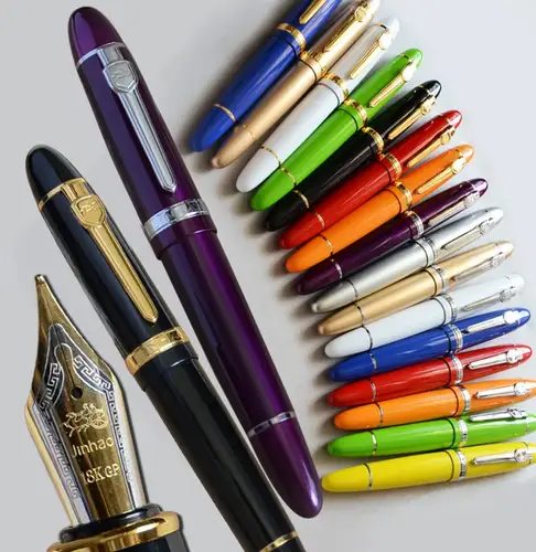 قلم حبر JINHAO 159 18KGP بحجم 0.7 مللي متر, قلم حبر بنفسجي أسود أزرق شامبانيا ذهبي أخضر أحمر أبيض أصفر ، 19 لونًا للاختيار من بينها