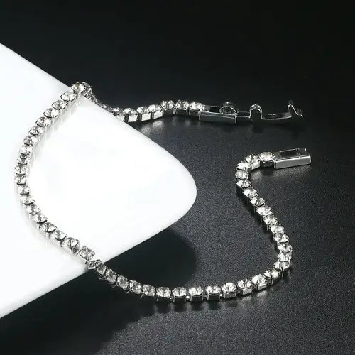 تنس سلسلة أساور للنساء موضة صغيرة مكعب الزركون كريستال ارتفع الذهب اللون حفل زفاف الأصدقاء هدية مجوهرات KC128M
