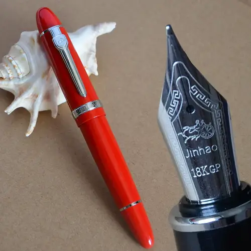 قلم حبر JINHAO 159 18KGP بحجم 0.7 مللي متر, قلم حبر بنفسجي أسود أزرق شامبانيا ذهبي أخضر أحمر أبيض أصفر ، 19 لونًا للاختيار من بينها
