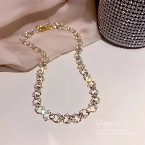 الاتجاه الخرز المرأة سلسلة عنق kpop اللؤلؤ المختنق قلادة الذهب اللون القوطي المختنق دلاية مجوهرات القلائد 2024 طوق لفتاة