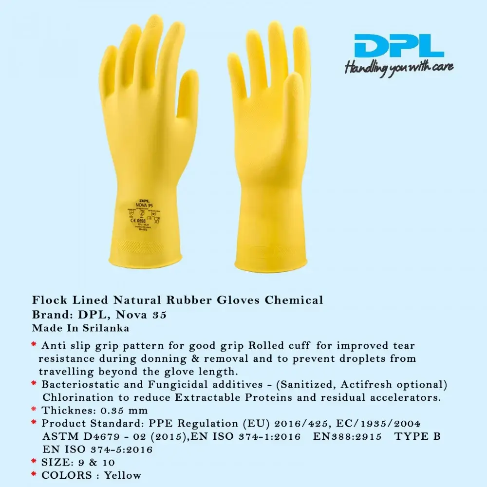 قفازات اليد المطاطية Dpl Nova 35