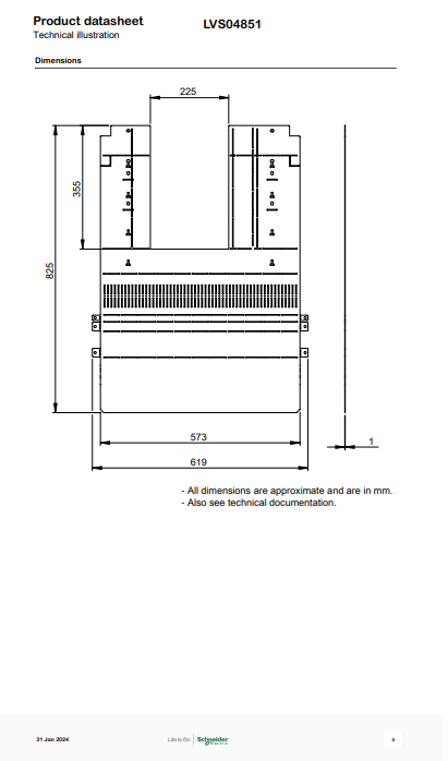شنايدر - إكسسوار لوحة خدمة - FRONT CONN.COVER V.FIX.NS1600