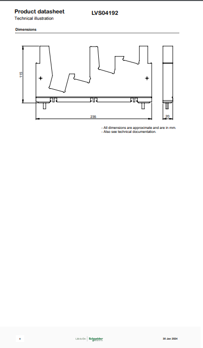 شنايدر - إكسسوار لوحة خدمة - LINERGY BS MULTISTAGE B.BAR SUPPORT 630A