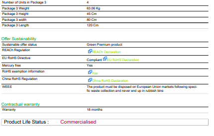 شنايدر - قاطع رئيسي 800 أمبير - ComPact NS800N, 50 kA at 415 VAC, Micrologic 2.0 Trip Unit, 800 A, Fixed, 3P 3d