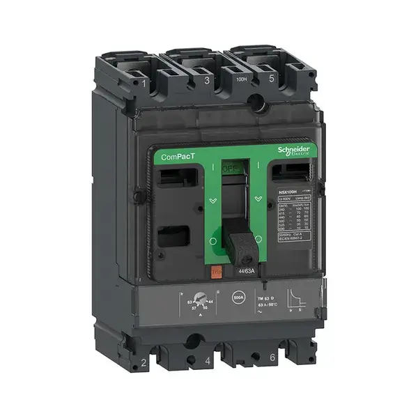 شنايدر - قاطع 200 أمبير - 3 خط - NSX250H, 70kA at 415VAC, TMD Trip Unit
