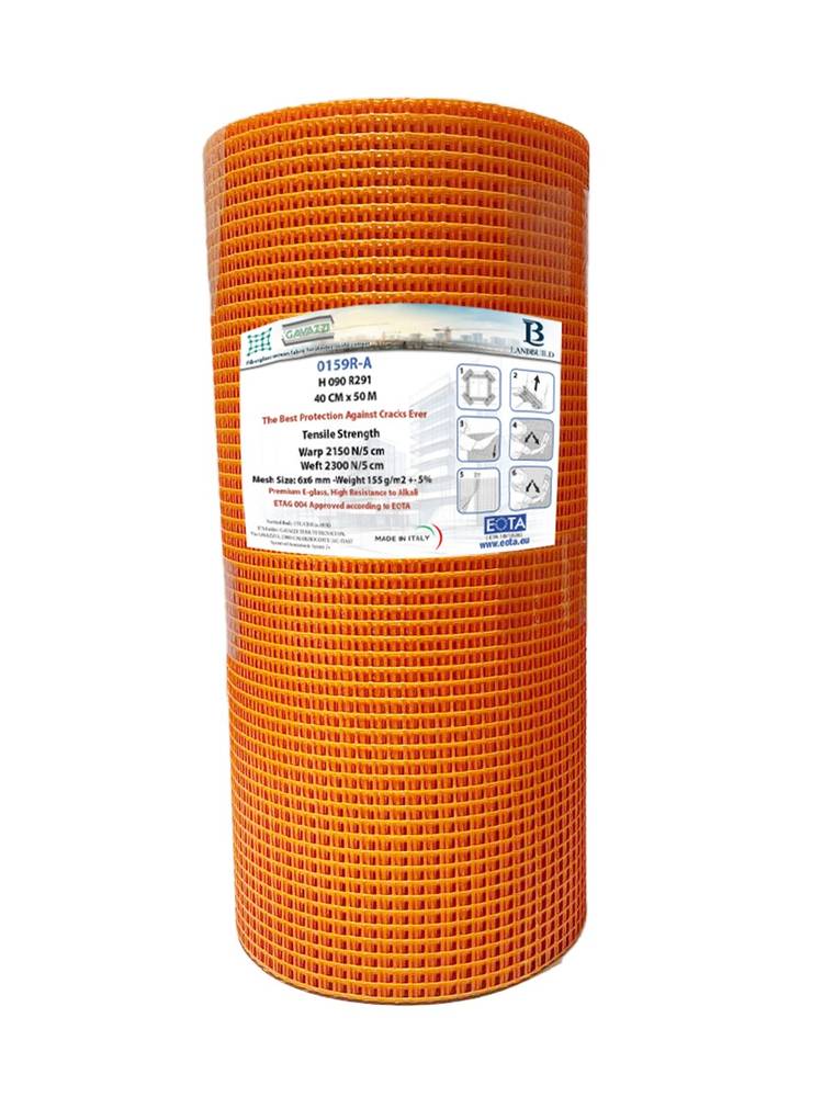 شبك لياسة فايبر برتقالي 40CM*50M ايطالي LANDBUILD