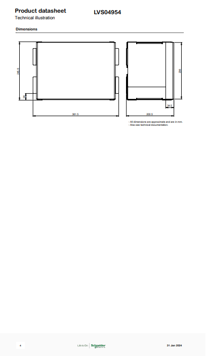 شنايدر - إكسسوار لوحة خدمة - FORM 4B COVER TRANSF.CONNECTION 4/6M