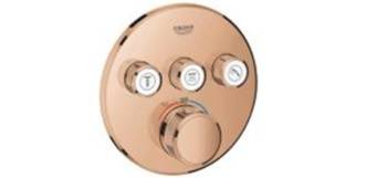 وجه تحكم ذكي جروهي SmartControl دائري 3 خطوط - نحاسي مطفي