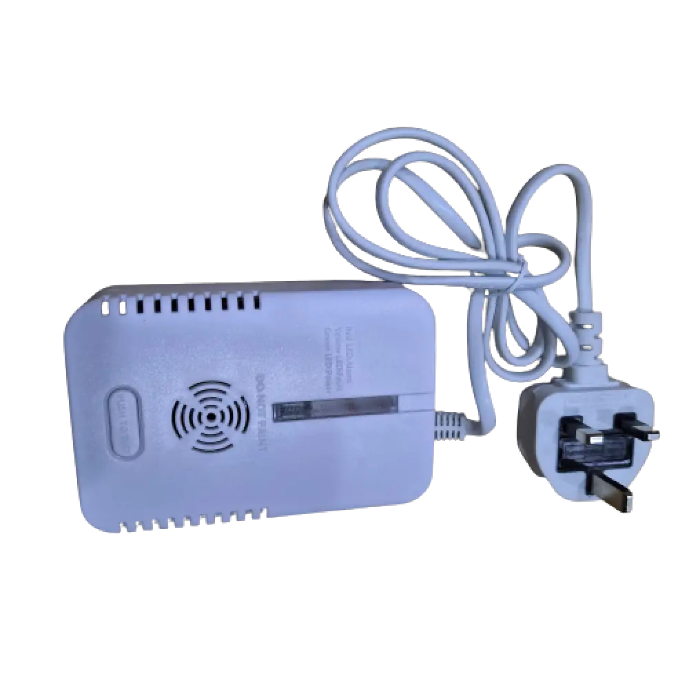 كاشف غاز يعمل على البطارية و الكهرباء يطلق صافرة أنذار عند استشعار أي تسريب غاز Gas Detector